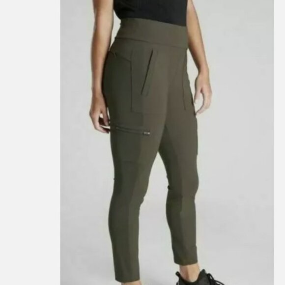 Athleta Pants - Athleta Headlands Hybrid Cargo Pant Dark Green Olive Peat Size 10T Hiking Cargo